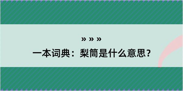 一本词典：梨筒是什么意思？