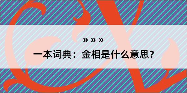 一本词典：金相是什么意思？