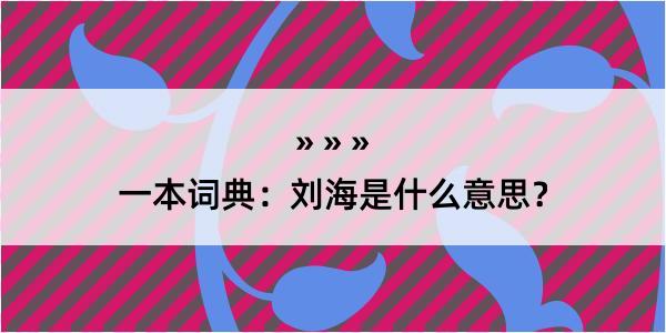 一本词典：刘海是什么意思？