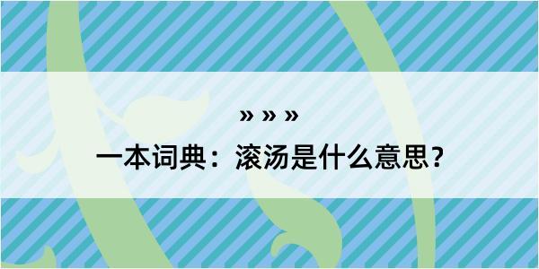 一本词典：滚汤是什么意思？