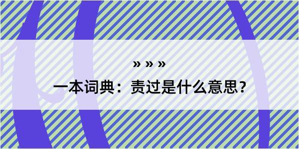 一本词典：责过是什么意思？