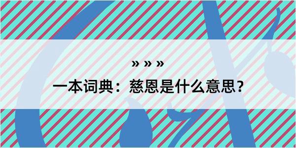 一本词典：慈恩是什么意思？