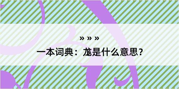 一本词典：尨是什么意思？