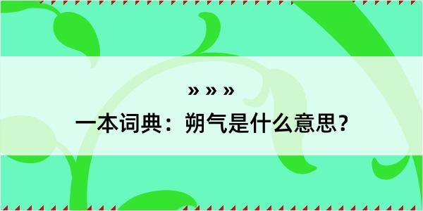 一本词典：朔气是什么意思？