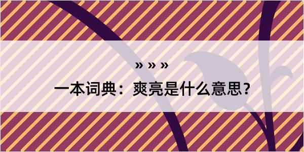 一本词典：爽亮是什么意思？