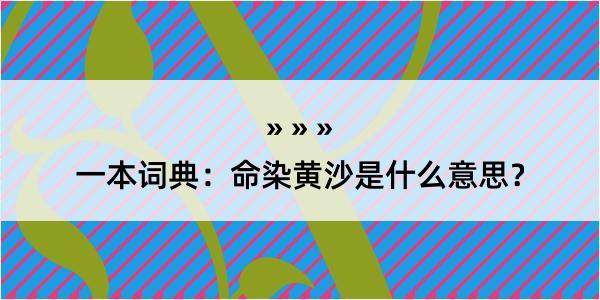 一本词典：命染黄沙是什么意思？