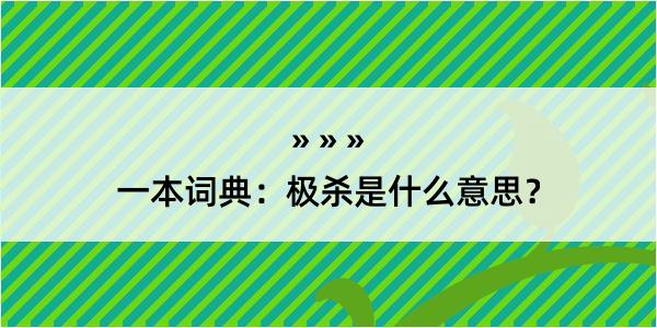 一本词典：极杀是什么意思？