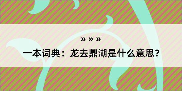 一本词典：龙去鼎湖是什么意思？