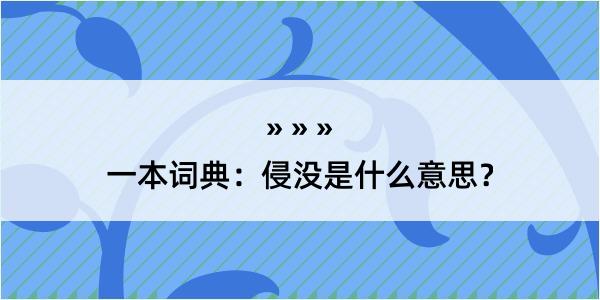 一本词典：侵没是什么意思？