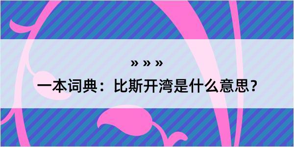 一本词典：比斯开湾是什么意思？