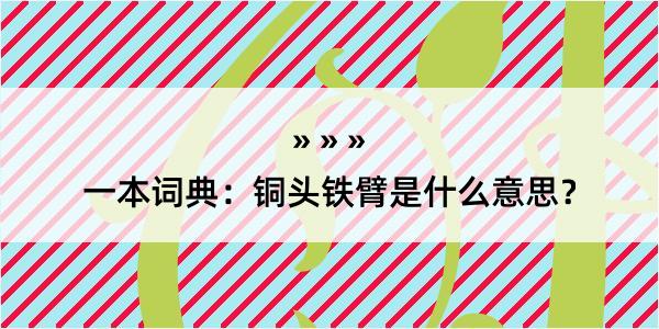 一本词典：铜头铁臂是什么意思？