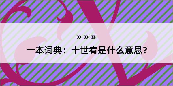 一本词典：十世宥是什么意思？