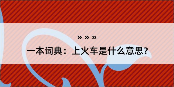 一本词典：上火车是什么意思？