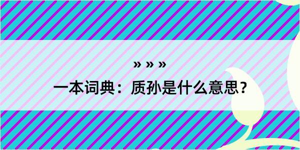 一本词典：质孙是什么意思？