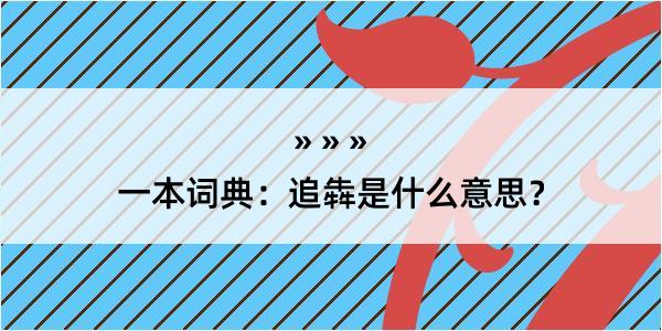 一本词典：追犇是什么意思？