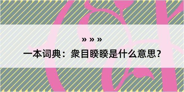 一本词典：衆目睽睽是什么意思？