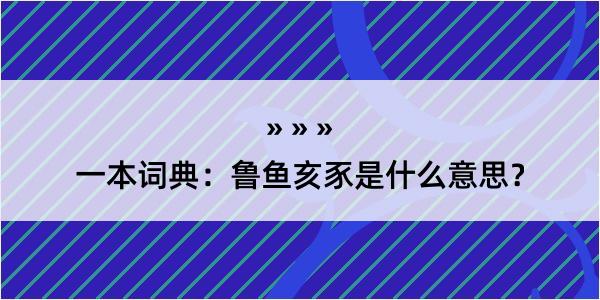 一本词典：鲁鱼亥豕是什么意思？