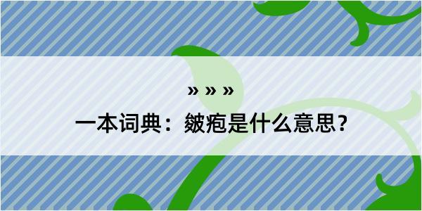 一本词典：皴疱是什么意思？