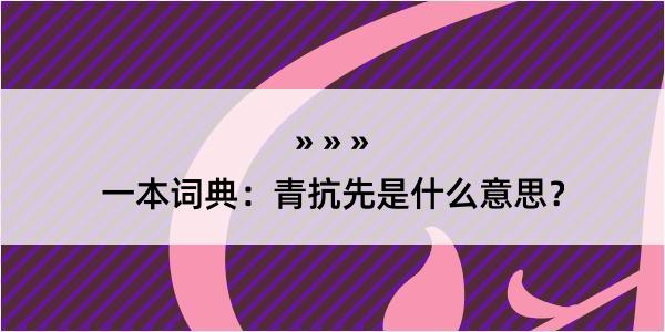 一本词典：青抗先是什么意思？