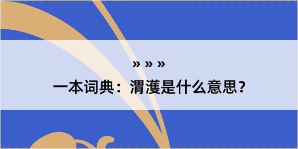 一本词典：渭濩是什么意思？