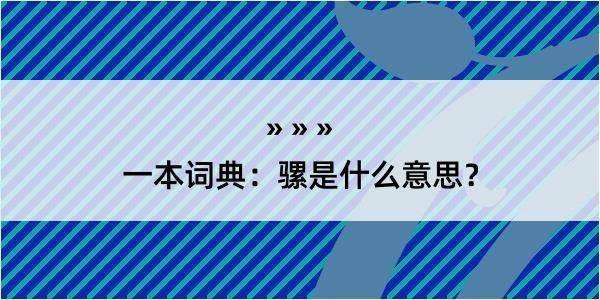 一本词典：骡是什么意思？