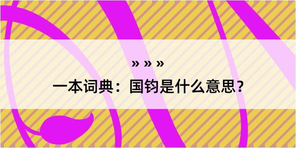 一本词典：国钧是什么意思？