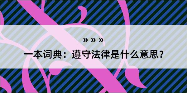 一本词典：遵守法律是什么意思？