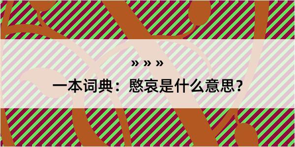 一本词典：愍哀是什么意思？