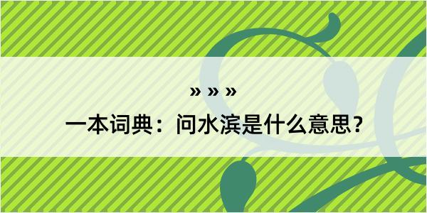 一本词典：问水滨是什么意思？