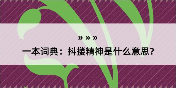 一本词典：抖搂精神是什么意思？