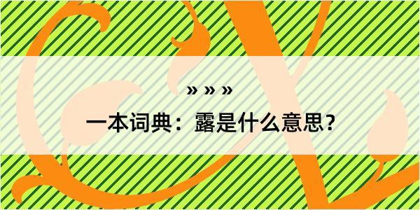 一本词典：露是什么意思？