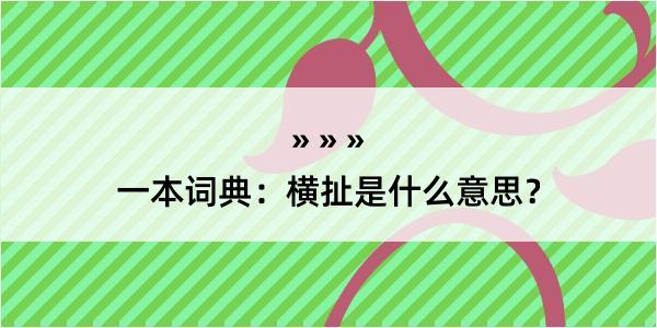 一本词典：横扯是什么意思？