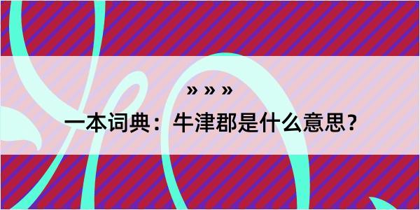 一本词典：牛津郡是什么意思？