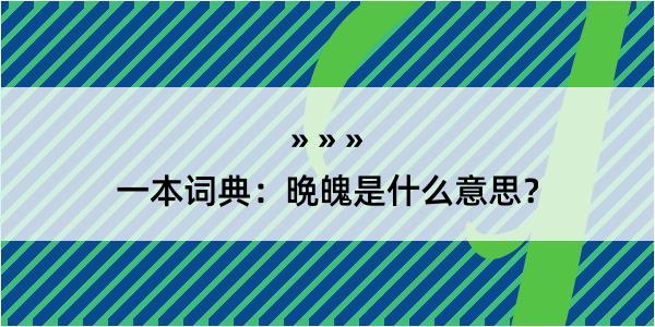 一本词典：晩魄是什么意思？