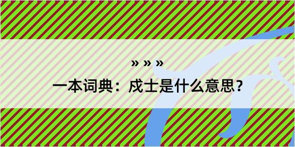 一本词典：戍士是什么意思？