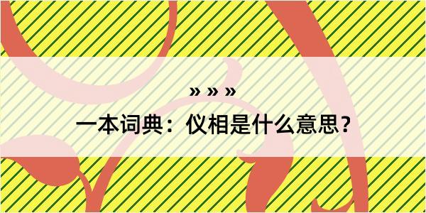 一本词典：仪相是什么意思？