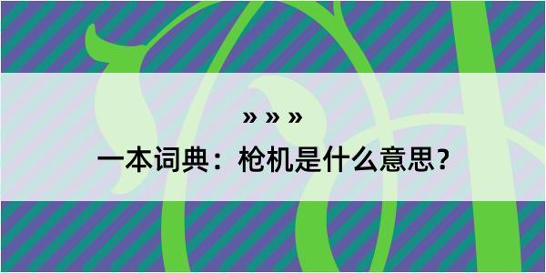 一本词典：枪机是什么意思？