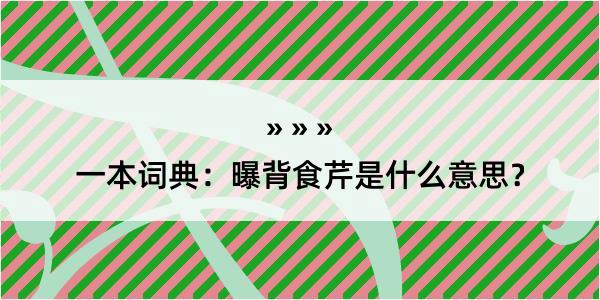 一本词典：曝背食芹是什么意思？