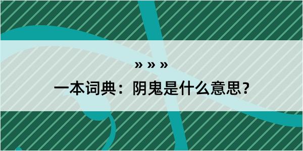 一本词典：阴鬼是什么意思？