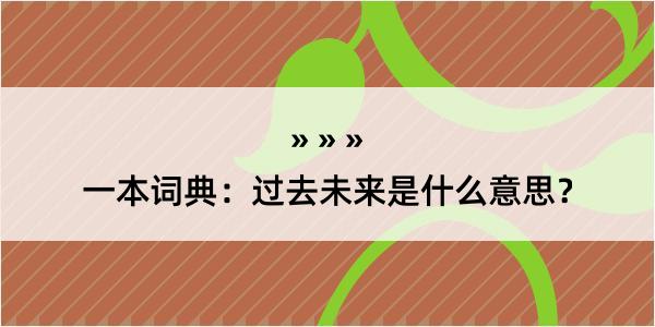 一本词典：过去未来是什么意思？