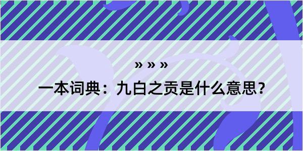 一本词典：九白之贡是什么意思？