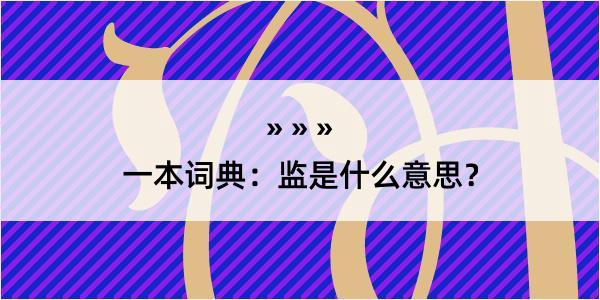 一本词典：监是什么意思？