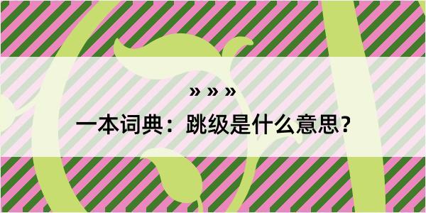 一本词典：跳级是什么意思？