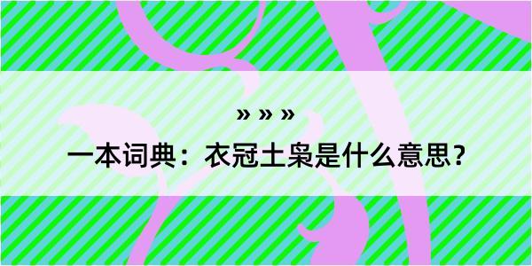 一本词典：衣冠土枭是什么意思？