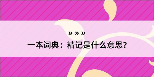 一本词典：精记是什么意思？