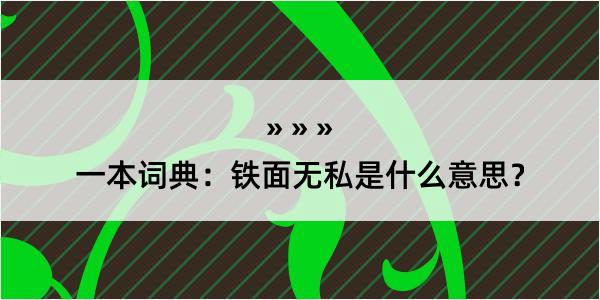 一本词典：铁面无私是什么意思？