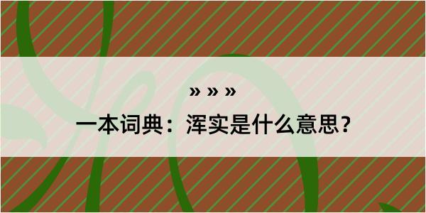 一本词典：浑实是什么意思？