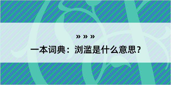 一本词典：浏滥是什么意思？