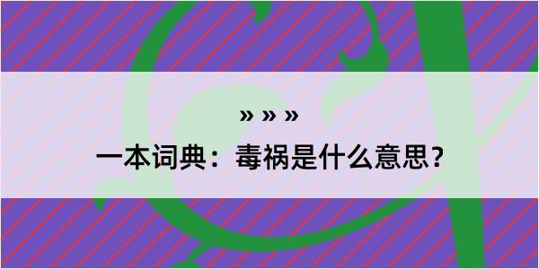 一本词典：毒祸是什么意思？