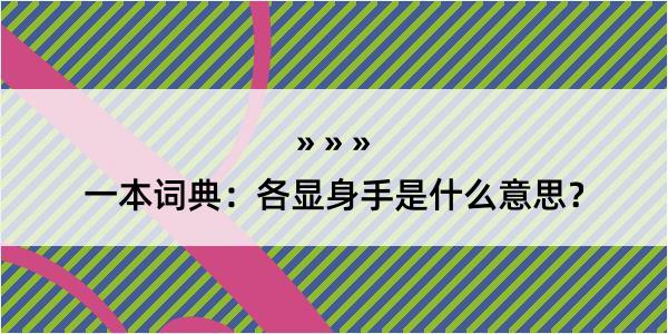 一本词典：各显身手是什么意思？